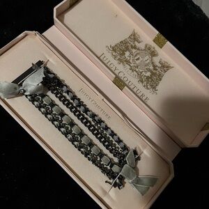 Juicy Couture Black and Gray Bracelet Collection Vintage